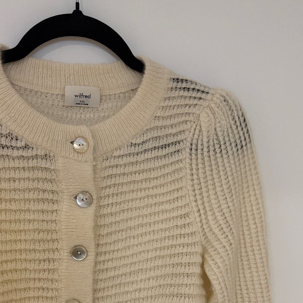Wilfred Off White Knit Cardigan